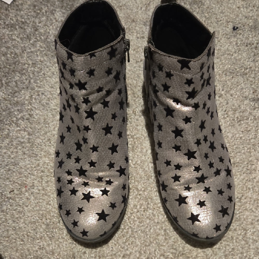 Made In Mexico, Unique, Black Star Silver Boots Unique Rare Style Celestial